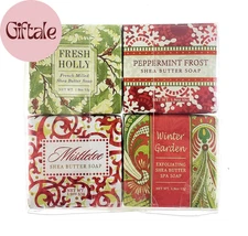 Trading Christmas Holiday Soap Sampler - Gift Boxed Set of 4 Assorted Scents