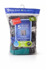 5 Pack Hanes Boys XL 18-20 Boxer Briefs Comfort Flex Waistband GREY  BLACK