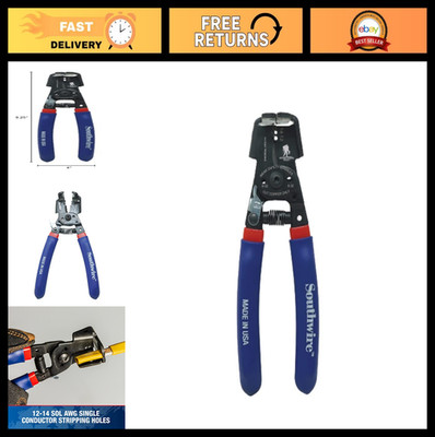 Dual Wire Stripper & Cutter for 12/2 & 14/2 Romex NMB, 12/14 AWG Solid Wire