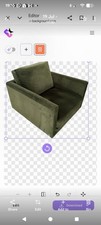 Large Trendy Green Velvet Armchair