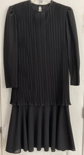 Boston Maid Formal Faux 2-Piece Dress Size 20 Black Long Sleeve Layered F46