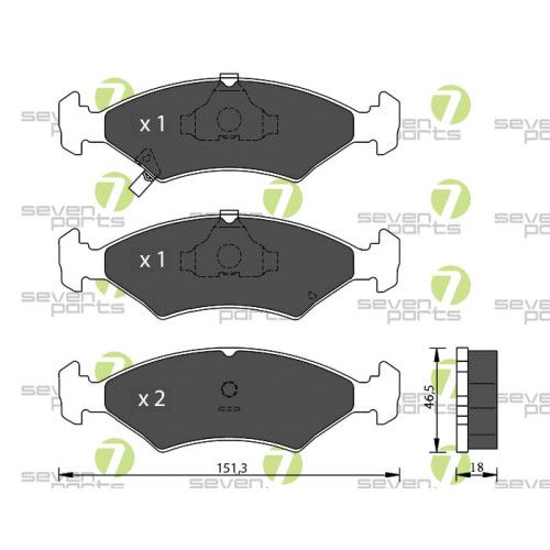 Plaquettes de frein 7 Seven Parts SVP20390 haute résistance pour Kia Sportage