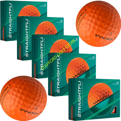 Maxfli 2025 StraightFli Golf Balls Matte Orange 20% Straighter Flight Soft Feel