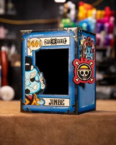 One piece Jinbe Custom Wood Display Case Handmade And Handpainted By JxDT Studio