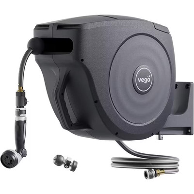 Hose Reel Retractable 5/8 In. Dia X 100 Ft. Wall Mounted Automatic Rewind with N