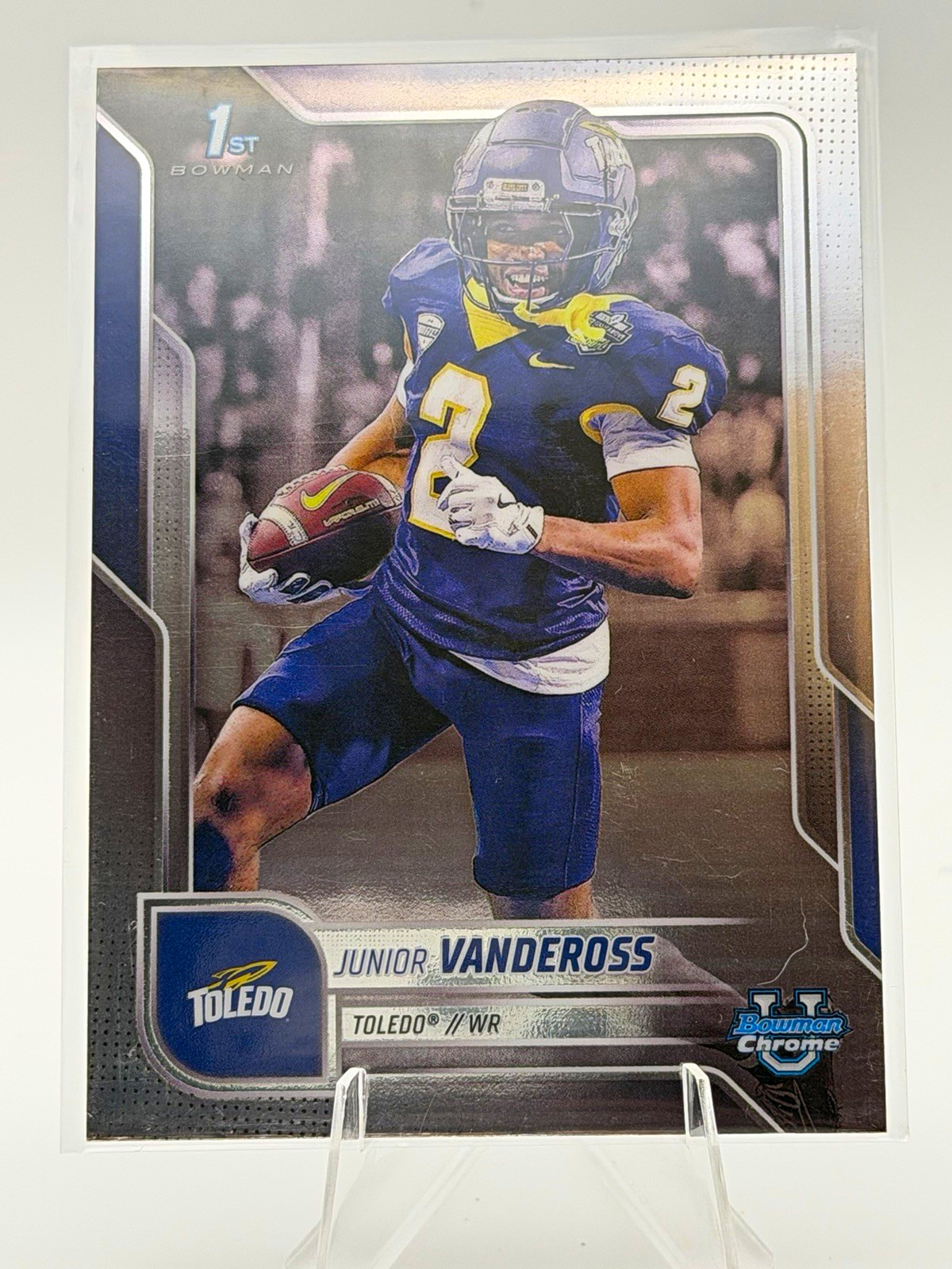 Topps 2025 Bowman University Chrome Junior Vandeross RC Toledo Rockets #197