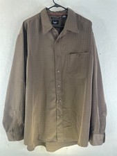 haggar luxury microfiber button up dress shirt xxl brown