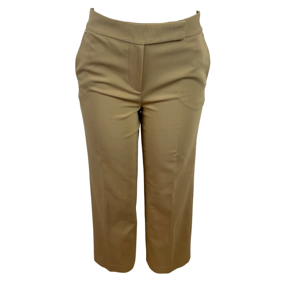 Conjunto de traje blazer de pierna ancha y pantalones blazer de doble botonadura talla M Michael Kors tostados para mujer Foto 4 de 4