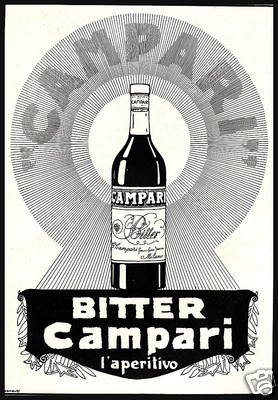 ADVERTISEMENT 1924 CAMPARI BITTER APERITIF DRINK BAR PODIUM TRIUMPH BOTTLE 