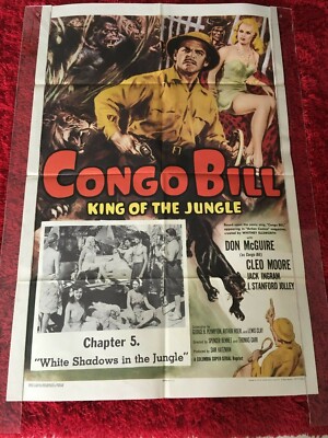 Congo Bill King Of The Jungle Serial Chapter 3 Original 1957 Movie Poster Ebay