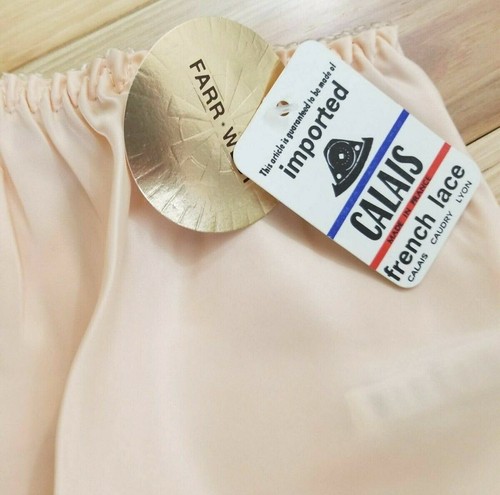 FARR WEST M French Calais Lace Blush Pink Slip NWT VTG 90s or earlier I. MAGNIN - Picture 2 of 8