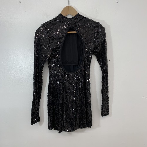 Balera Dancewear Adult Small Costume Black All Over Sequins Long Sleeve Stretch - Picture 5 of 13