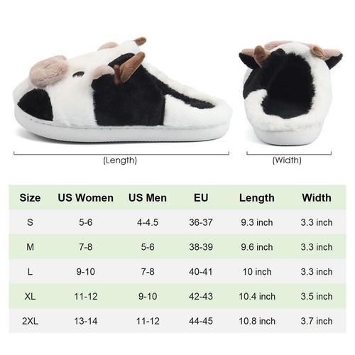 Fluffy Cow Print Animal Slippers - Warm Non-Slip Cartoon Home Shoes for Women - Picture 3 of 14