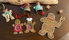 Gingerbread Holiday Christmas Ornaments Decor Lot Of 6