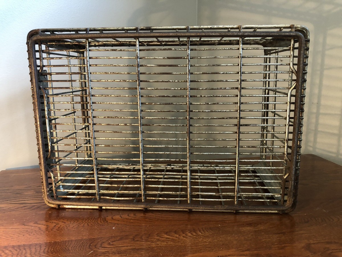 Vintage Antique Getty Motor Oil METAL Wire CRATE / Box / Tote | eBay