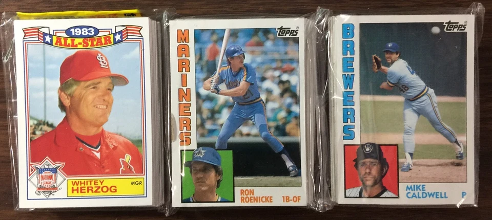 Topps Rack Pack 1984 Fred Lynn, Lloyd Moseby, Frank Viola, Dave Schmidt Showing Foto 2 de 4
