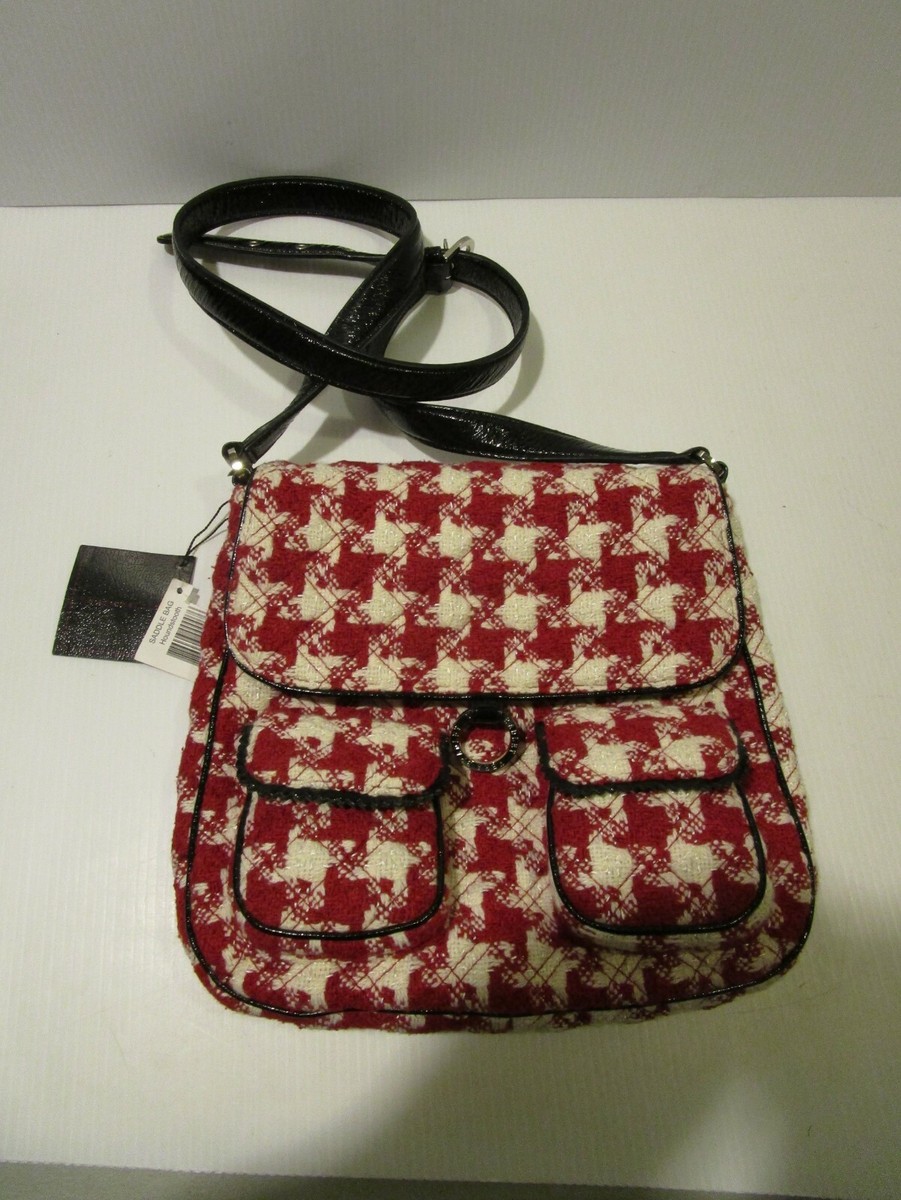 NEW Vera Bradley Saddle Bag Shoulder Bag, Red Houndstooth | eBay display picture 1