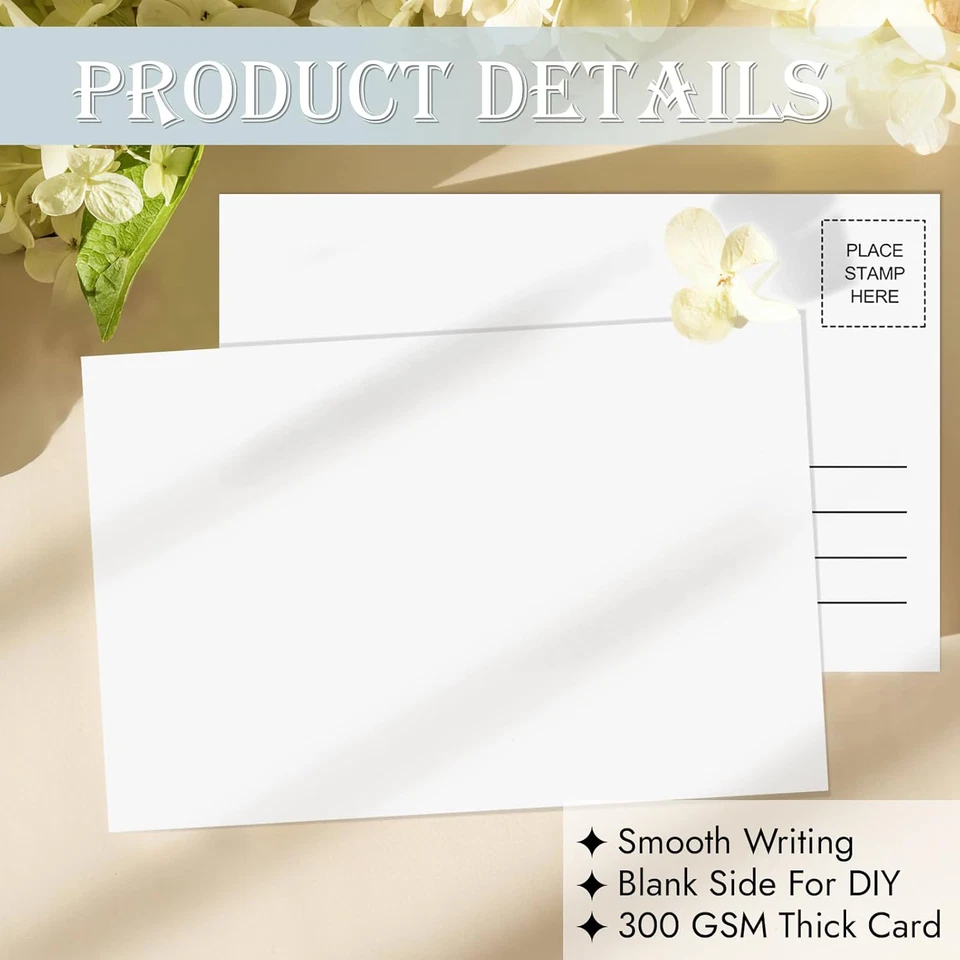 Cartões postais em branco pacote com 80 cartões brancos 4x6 cartolina 300 GSM imprimíveis disponíveis - Imagem 4 de 4