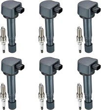Ignition Coil Pack and Iridium Spark Plug Set of 6 For Acura RDX ZDX Honda UF624
