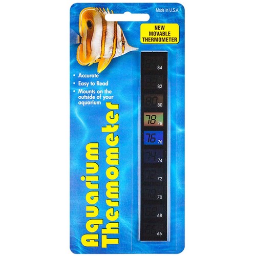 LCR Hallcrest Vertical LCD Aquarium Thermometer Moveable Accurate Easy to Read
