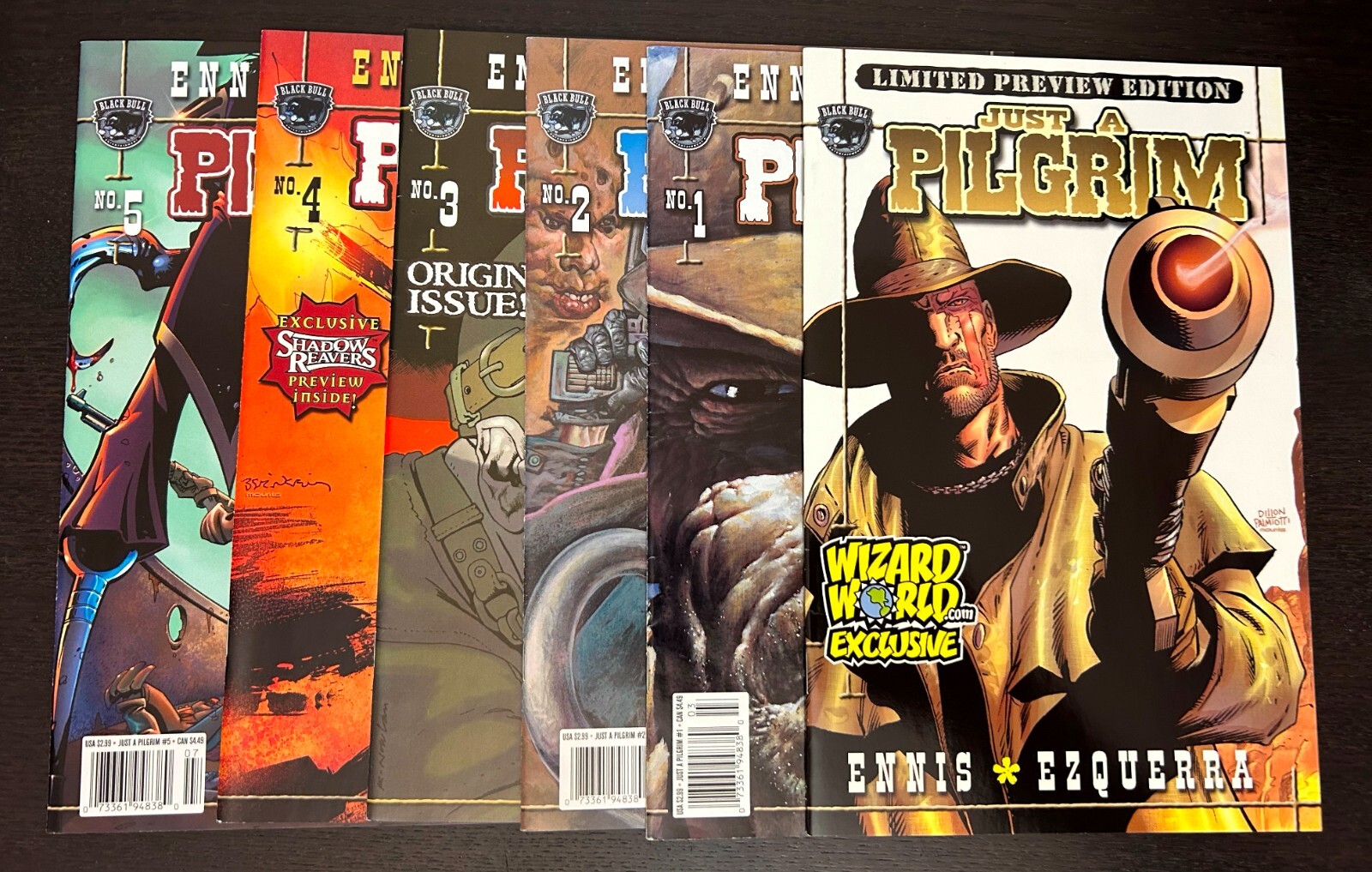 JUST A PILGRIM #1-5 (Black Bull Comics 2001) -- #1 2 3 4 5 + Preview -- FULL Set
