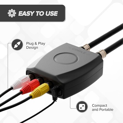 RF Modulator - Converts Composite To Coax For NTSC CH3/CH4 Output With AV Cable