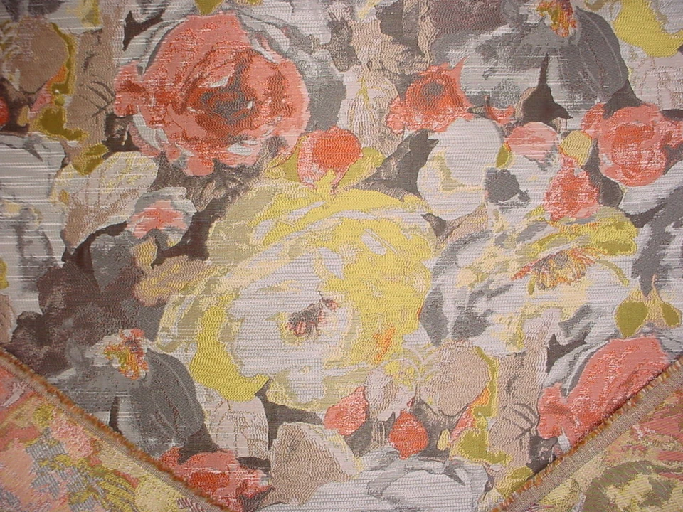 1-3/8Y Robert Allen Truro Floral Brocade Drapery Upholstery Fabric - Image 2 of 4