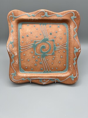 Studio Art Pottery Plate Handmade By Jimee Of Stonefish Pottery 10 1/4 X 10 1/4 