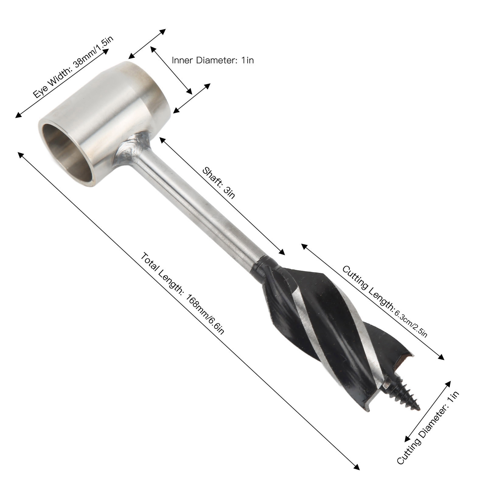 Hand Auger Wrench Set Stainless Steel Manual Wood Auger Drill Bit With