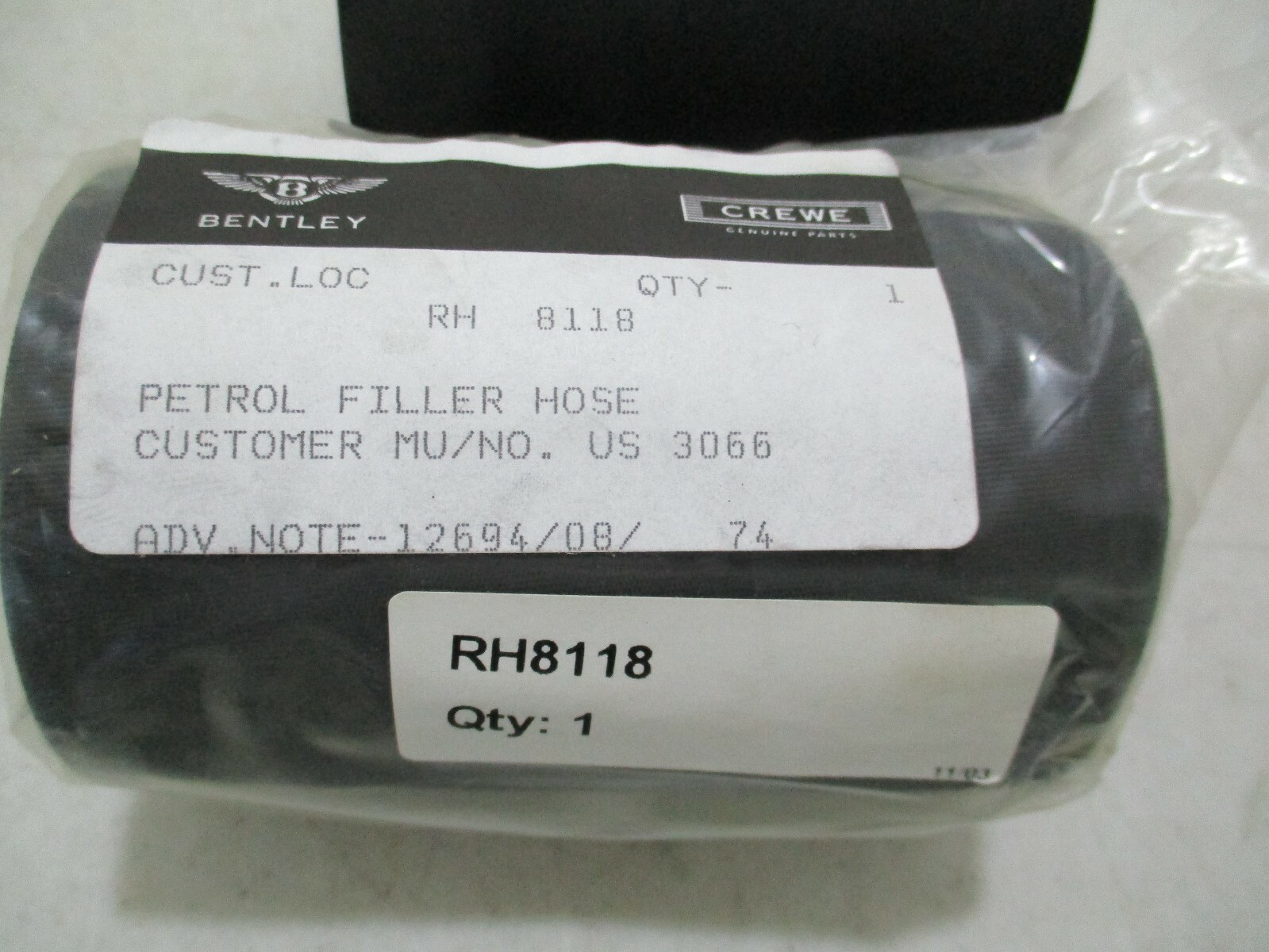 Gas tank filler hose Rolls-Royce Silver Wraiath - Dawn Bentley Mark VI & R-Type