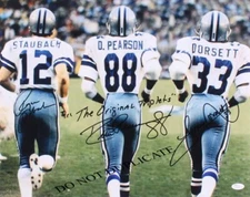 DALLAS  COWBOYS - ORIGINAL  TRIPLETS  - 8  X  10  GLOSSY  SIGNED  PHOTO  REPRINT