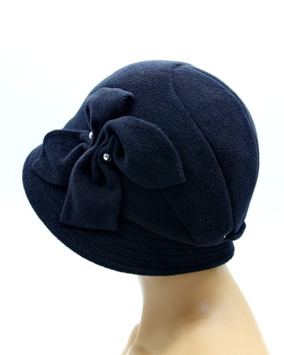 Women's Blue Cloche Hat – Elegant 1920s Flapper Style, Timeless & Stylish - Picture 8 of 9