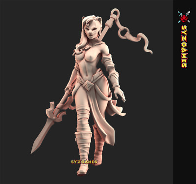 Female Fighter Pinup Human Fighter Fantasy Miniature DnD 5E RPGs