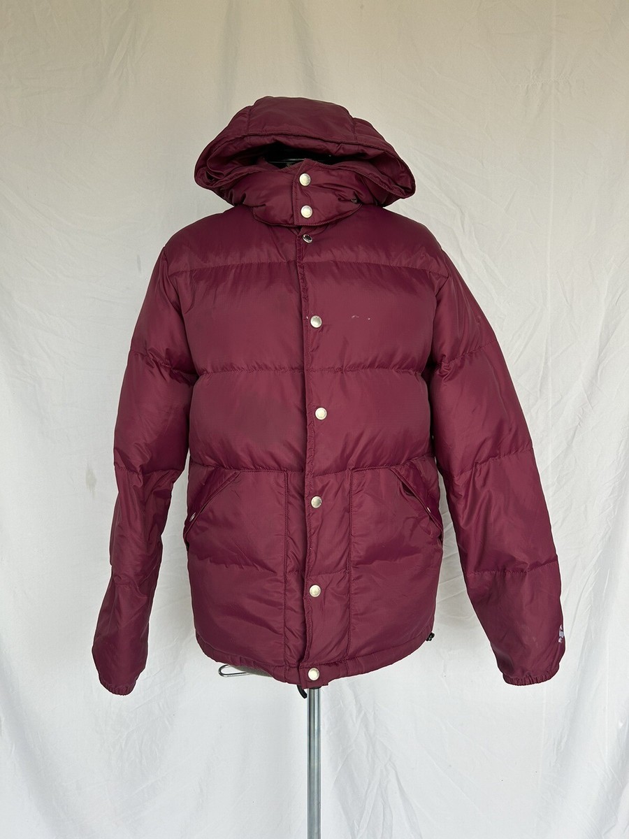 Supreme Women's Burgundy Vintage Hooded Puffer Parka Coat Ski