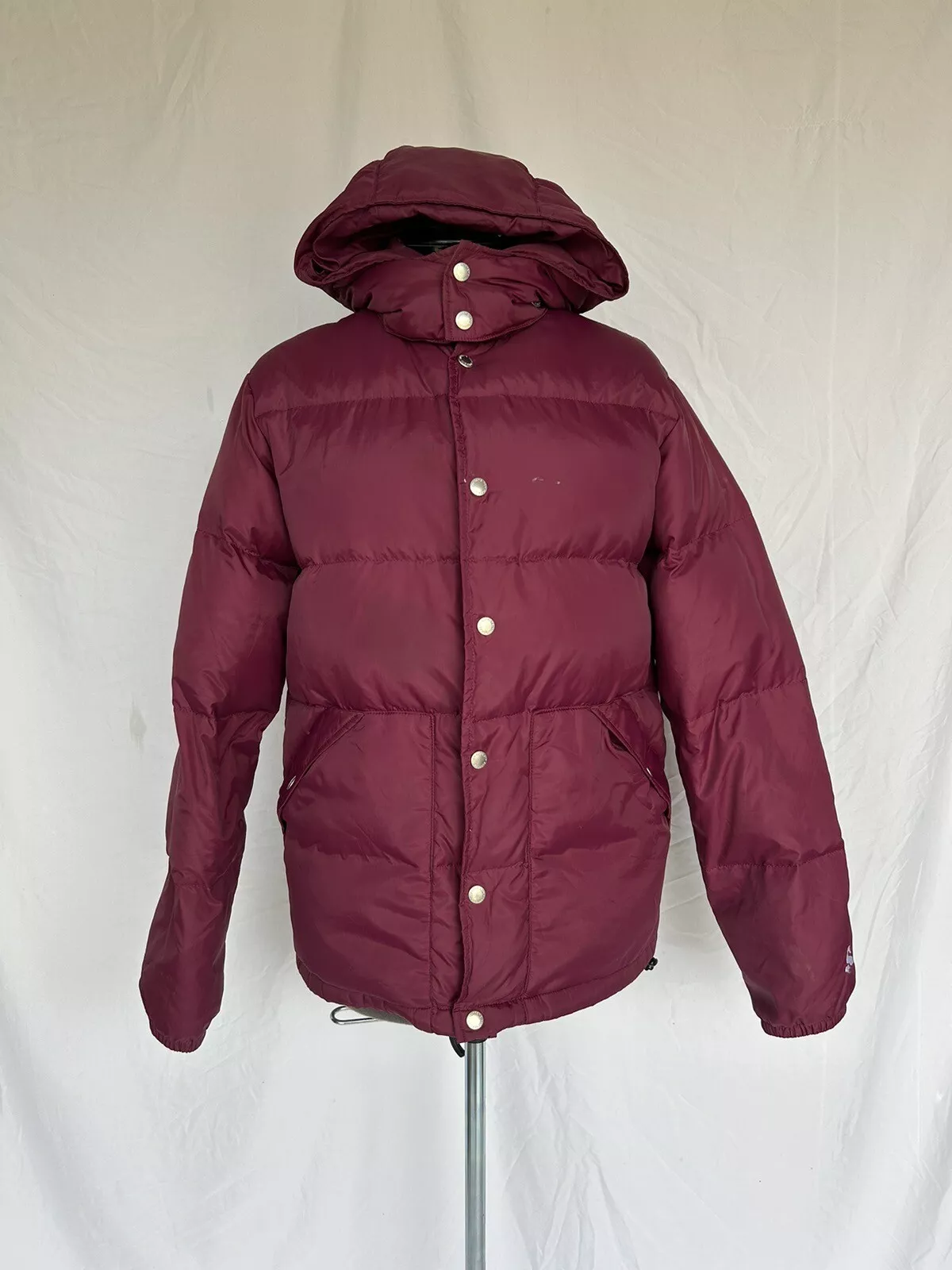 Manteau parka tampon à capuche vintage femme Supreme Bourgogne ski hiver extérieur