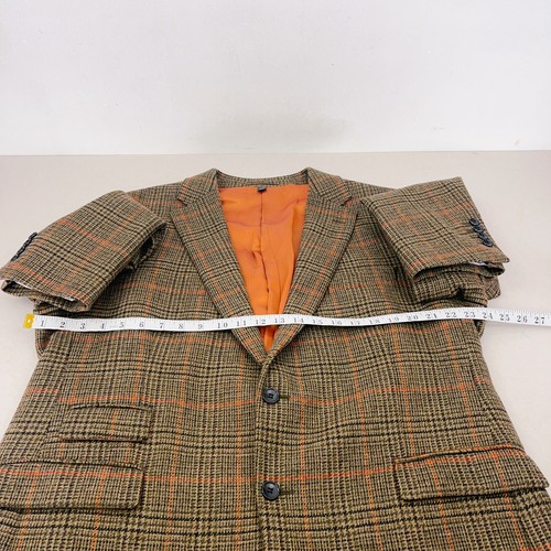Marks and Spencer Moon Tweed Blazer Sakko Herren 46R Kariert Braun M&S Sartorial - Bild 14 von 17