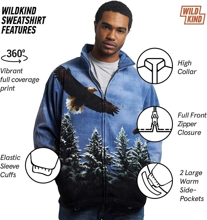 Wildkind Eagle Bird Scout American Eagles Flight Jacket Sweater Unisex Blue M-3X image 2