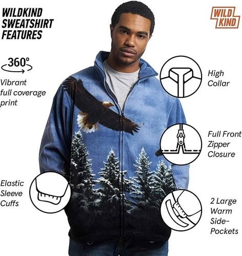 Wildkind Eagle Bird Scout American Eagles Flight Jacket Sweater Unisex Blue M-3X image 2