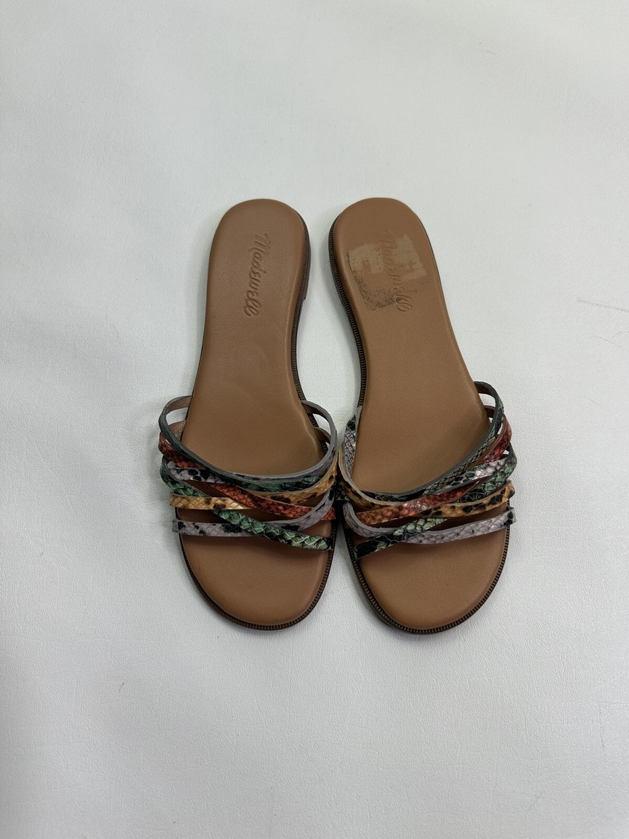 Madewell Brown Women's Strappy Flat Sandals Size EUC