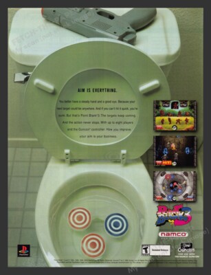 Point Blank 3 Targets in the Toilet 2000s Video Game Print Advertisement 2001