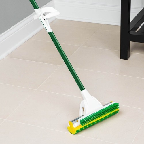 Heavy Duty Sponge Mop W/ Scrub Brush Easy Wring Vinyl Wood Tile Cleaning New - Picture 4 of 9