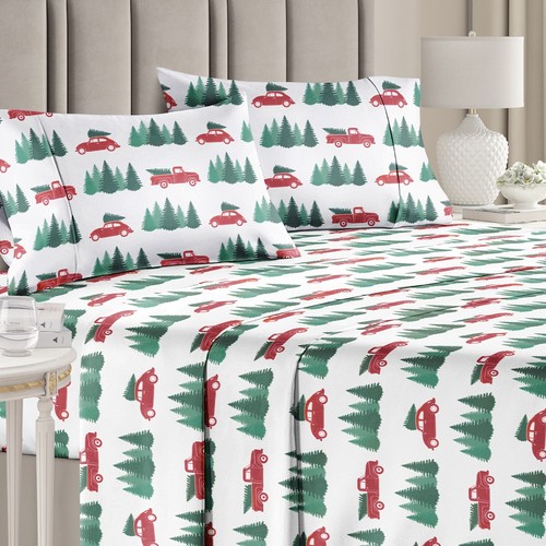 4-teiliges Weihnachts-Laken-Set, weiche & faltenfreie Urlaub Bettwäsche von CGK Linens - Bild 25 von 31