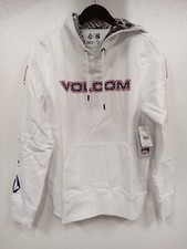 Volcom USST Iconic Stone white Pullover Hoodie Unisex medium 3E1