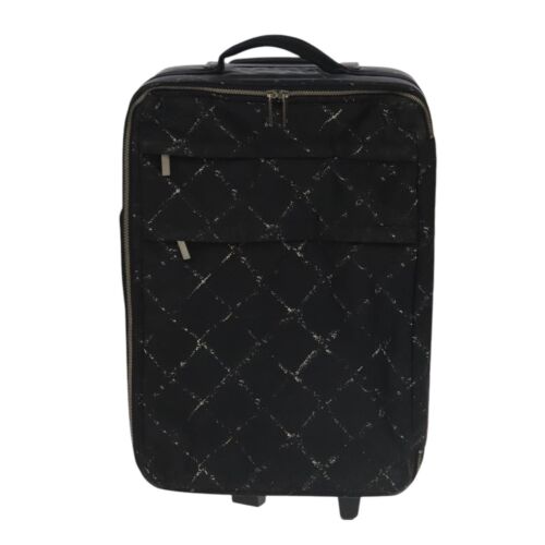 CHANEL New Travel Line Suitcase Nylon Black CC Auth yk16489 - Picture 13 of 24