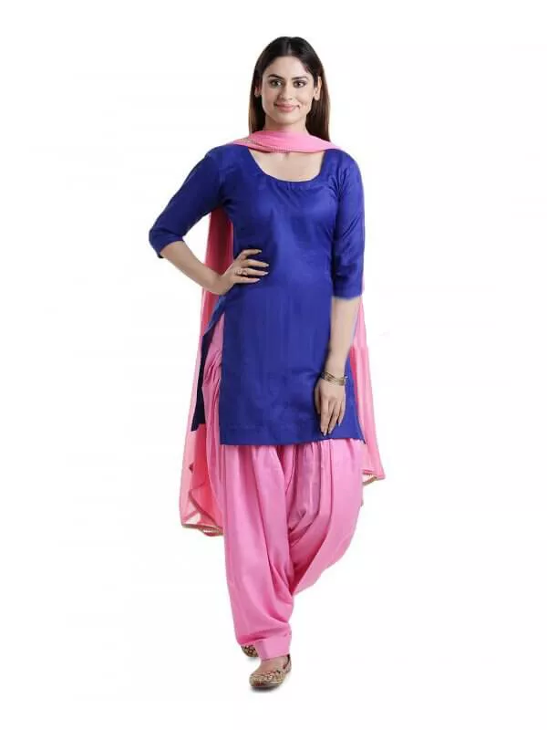 Blue Color Net Fabric Adorming Party Look Salwar Suit