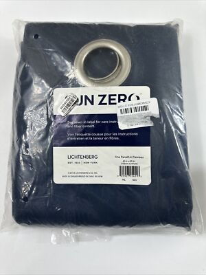 Sun Zero Riley Kids Bedroom Blackout Grommet Curtain Panel, 40 in x 95 in, Navy