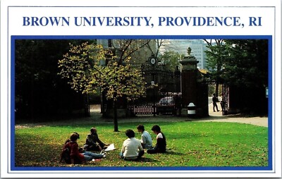 Brown University Providence Rhode Island RI Professor Students Sitting Postcard