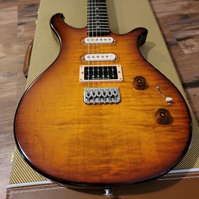 2007 Anderberg Gunnie Flat Top Neck Through HSS Guitar Flamed Honey Burst 7Lbs