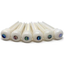 Crosby Slotted Pure Bone Bridge Pins with Abalone Dot for 6  12 String Guitar