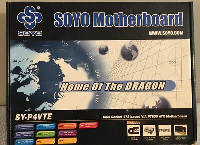 Vintage Soyo Motherboard SY-P4VTE OEM Never Used Open Box